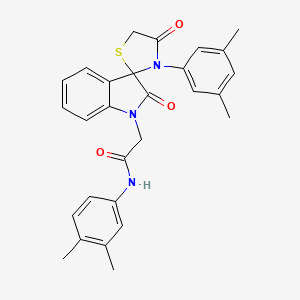 molecular formula C28H27N3O3S B2482235 N-(3,4-dimethylphenyl)-2-(3'-(3,5-dimethylphenyl)-2,4'-dioxospiro[indoline-3,2'-thiazolidin]-1-yl)acetamide CAS No. 894559-09-2