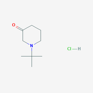 molecular formula C9H18ClNO B2482237 1-tert-Butyl-piperidin-3-one hydrochloride CAS No. 59554-84-6