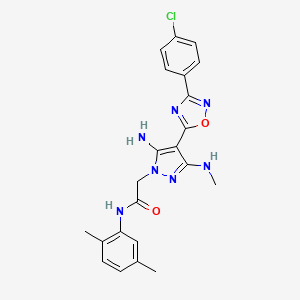 2-(5-amino-4-(3-(4-chlorophenyl)-1,2,4-oxadiazol-5-yl)-3-(methylamino)-1H-pyrazol-1-yl)-N-(2,5-dimethylphenyl)acetamide