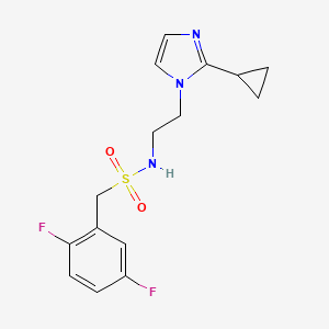 molecular formula C15H17F2N3O2S B2482244 N-(2-(2-cyclopropyl-1H-imidazol-1-yl)ethyl)-1-(2,5-difluorophenyl)methanesulfonamide CAS No. 2034502-60-6