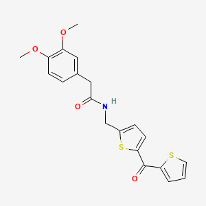 2-(3,4-dimethoxyphenyl)-N-((5-(thiophene-2-carbonyl)thiophen-2-yl)methyl)acetamide