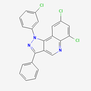 molecular formula C22H12Cl3N3 B2482247 6,8-dichloro-1-(3-chlorophenyl)-3-phenyl-1H-pyrazolo[4,3-c]quinoline CAS No. 901045-04-3