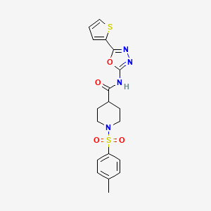 N-(5-(thiophen-2-yl)-1,3,4-oxadiazol-2-yl)-1-tosylpiperidine-4-carboxamide