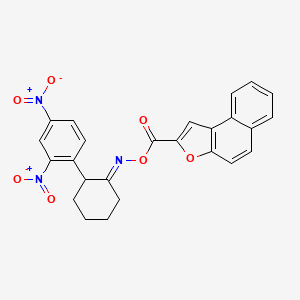 molecular formula C25H19N3O7 B2482250 2-[({[2-(2,4-二硝基苯基)环己基亚甲基]氨基}氧基)羰基]萘并[2,1-b]呋喃 CAS No. 383147-98-6