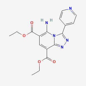 molecular formula C17H17N5O4 B2482261 双乙酯 5-氨基-3-(4-吡啶基)[1,2,4]三唑[4,3-a]吡啶-6,8-二羧酸 CAS No. 135449-28-4