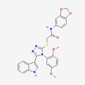 N-(benzo[d][1,3]dioxol-5-yl)-2-((4-(2,5-dimethoxyphenyl)-5-(1H-indol-3-yl)-4H-1,2,4-triazol-3-yl)thio)acetamide