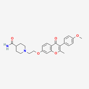 molecular formula C25H28N2O5 B2482264 1-(2-((3-(4-甲氧基苯基)-2-甲基-4-氧代-4H-色烯-7-基)氧基)乙基)哌啶-4-甲酰胺 CAS No. 903206-65-5