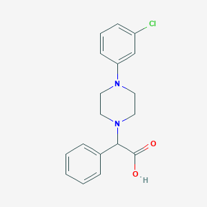molecular formula C18H19ClN2O2 B2482270 2-(4-(3-Chlorophenyl)piperazin-1-yl)-2-phenylacetic acid CAS No. 938248-94-3