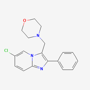 molecular formula C18H18ClN3O B2482272 6-Chloro-3-(morpholinomethyl)-2-phenylimidazo[1,2-a]pyridine CAS No. 866138-22-9
