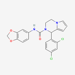 molecular formula C21H17Cl2N3O3 B2482275 N-(苯并[d][1,3]二噁唑-5-基)-1-(2,4-二氯苯基)-3,4-二氢吡咯并[1,2-a]吡嘧啶-2(1H)-甲酰胺 CAS No. 899960-40-8