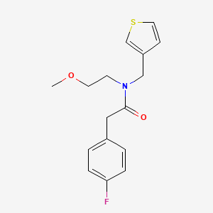 molecular formula C16H18FNO2S B2482276 2-(4-fluorophenyl)-N-(2-methoxyethyl)-N-(thiophen-3-ylmethyl)acetamide CAS No. 1219901-86-6