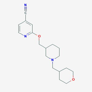 2-[[1-(Oxan-4-ylmethyl)piperidin-3-yl]methoxy]pyridine-4-carbonitrile