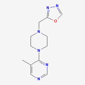molecular formula C12H16N6O B2482281 2-[[4-(5-Methylpyrimidin-4-yl)piperazin-1-yl]methyl]-1,3,4-oxadiazole CAS No. 2380172-91-6