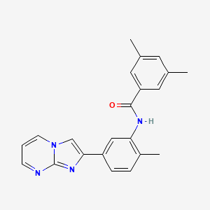 molecular formula C22H20N4O B2482283 N-(5-imidazo[1,2-a]pyrimidin-2-yl-2-methylphenyl)-3,5-dimethylbenzamide CAS No. 862810-20-6