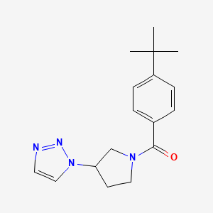 molecular formula C17H22N4O B2482284 (3-(1H-1,2,3-triazol-1-yl)pyrrolidin-1-yl)(4-(tert-butyl)phenyl)methanone CAS No. 1798489-31-2