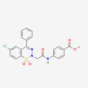 methyl 4-{[(6-chloro-1,1-dioxido-4-phenyl-2H-1,2,3-benzothiadiazin-2-yl)acetyl]amino}benzoate