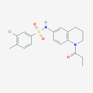 molecular formula C19H21ClN2O3S B2482295 3-chloro-4-methyl-N-(1-propionyl-1,2,3,4-tetrahydroquinolin-6-yl)benzenesulfonamide CAS No. 946381-50-6