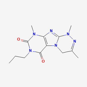 molecular formula C13H18N6O2 B2482296 1,3,9-Trimethyl-7-propyl-4H-purino[8,7-c][1,2,4]triazine-6,8-dione CAS No. 923232-96-6