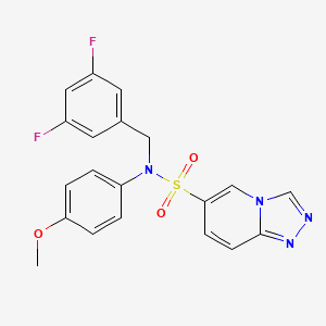 molecular formula C20H16F2N4O3S B2482297 N-(3,5-difluorobenzyl)-N-(4-methoxyphenyl)[1,2,4]triazolo[4,3-a]pyridine-6-sulfonamide CAS No. 1251633-03-0