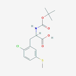 molecular formula C15H20ClNO4S B2482301 3-(2-Chloro-5-methylsulfanylphenyl)-2-[(2-methylpropan-2-yl)oxycarbonylamino]propanoic acid CAS No. 2248259-16-5