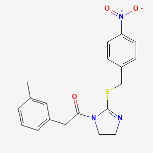 2-(3-Methylphenyl)-1-[2-[(4-nitrophenyl)methylsulfanyl]-4,5-dihydroimidazol-1-yl]ethanone