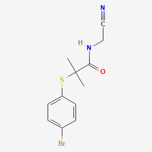molecular formula C12H13BrN2OS B2482306 2-[(4-bromophenyl)sulfanyl]-N-(cyanomethyl)-2-methylpropanamide CAS No. 1355618-46-0