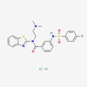 N-(1,3-Benzothiazol-2-YL)-N-[2-(dimethylamino)ethyl]-3-(4-fluorobenzenesulfonamido)benzamide hydrochloride