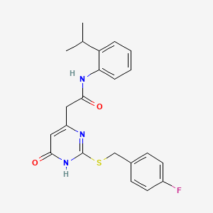 2-(2-((4-fluorobenzyl)thio)-6-oxo-1,6-dihydropyrimidin-4-yl)-N-(2-isopropylphenyl)acetamide