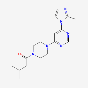 molecular formula C17H24N6O B2482319 3-methyl-1-(4-(6-(2-methyl-1H-imidazol-1-yl)pyrimidin-4-yl)piperazin-1-yl)butan-1-one CAS No. 1203210-80-3