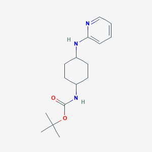 molecular formula C16H25N3O2 B2482323 (1R*,4R*)-tert-Butyl N-[4-(pyridin-2-ylamino)cyclohexyl]carbamate CAS No. 1448854-87-2
