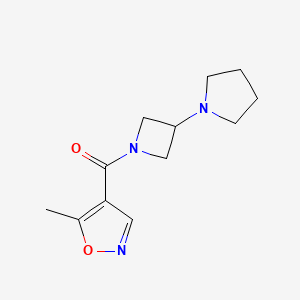 molecular formula C12H17N3O2 B2482324 (5-Methylisoxazol-4-yl)(3-(pyrrolidin-1-yl)azetidin-1-yl)methanone CAS No. 2310082-52-9