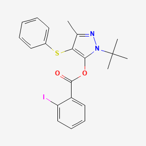 (2-Tert-butyl-5-methyl-4-phenylsulfanylpyrazol-3-yl) 2-iodobenzoate