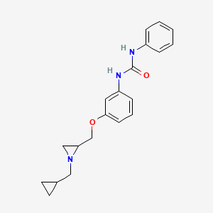 molecular formula C20H23N3O2 B2482328 1-[3-[[1-(Cyclopropylmethyl)aziridin-2-yl]methoxy]phenyl]-3-phenylurea CAS No. 2418709-82-5