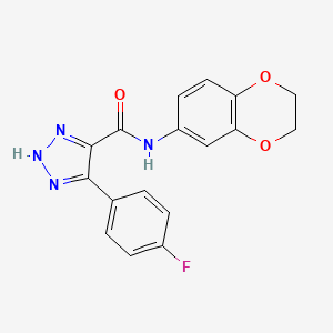 N-(2,3-dihydro-1,4-benzodioxin-6-yl)-4-(4-fluorophenyl)-1H-1,2,3-triazole-5-carboxamide