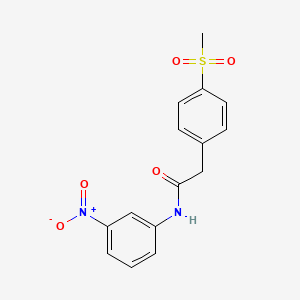 molecular formula C15H14N2O5S B2482335 2-(4-(甲磺酰基)苯基)-N-(3-硝基苯基)乙酰胺 CAS No. 941930-88-7