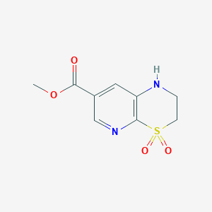 molecular formula C9H10N2O4S B2482336 4,4-Dioxo-2,3-dihidro-1H-pirido[2,3-b][1,4]tiazina-7-carboxilato de metilo CAS No. 2385529-83-7