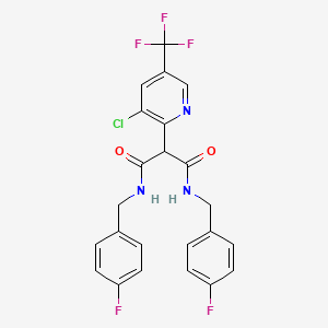 molecular formula C23H17ClF5N3O2 B2482343 2-[3-chloro-5-(trifluoromethyl)-2-pyridinyl]-N~1~,N~3~-bis(4-fluorobenzyl)malonamide CAS No. 478063-79-5