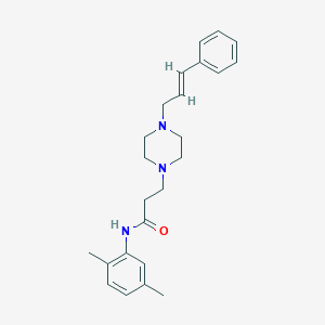 N-(2,5-dimethylphenyl)-3-{4-[(E)-3-phenyl-2-propenyl]piperazino}propanamide