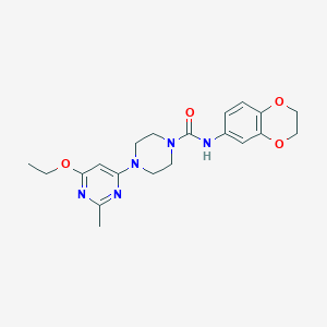 molecular formula C20H25N5O4 B2482354 N-(2,3-dihydrobenzo[b][1,4]dioxin-6-yl)-4-(6-ethoxy-2-methylpyrimidin-4-yl)piperazine-1-carboxamide CAS No. 946372-51-6