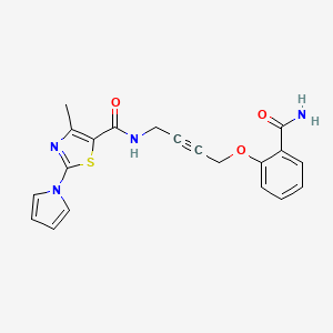 molecular formula C20H18N4O3S B2482361 N-(4-(2-羧酰苯氧基)丁-2-炔-1-基)-4-甲基-2-(1H-吡咯-1-基)噻唑-5-甲酸酰胺 CAS No. 1448128-31-1