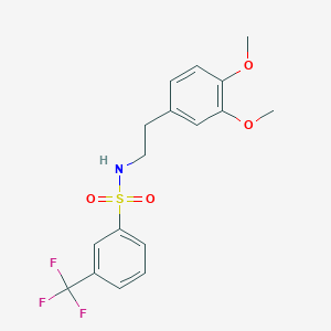 molecular formula C17H18F3NO4S B2482363 N-(3,4-dimethoxyphenethyl)-3-(trifluoromethyl)benzenesulfonamide CAS No. 334974-55-9