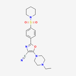 5-(4-Ethylpiperazin-1-yl)-2-(4-(piperidin-1-ylsulfonyl)phenyl)oxazole-4-carbonitrile