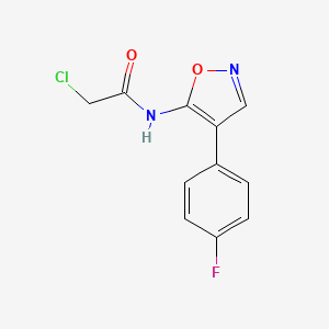 molecular formula C11H8ClFN2O2 B2482370 2-chloro-N-[4-(4-fluorophenyl)-1,2-oxazol-5-yl]acetamide CAS No. 1223880-03-2
