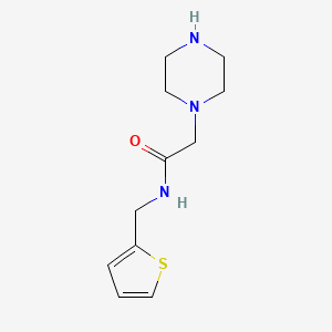 molecular formula C11H17N3OS B2482375 2-哌嗪-1-基-N-(噻吩-2-基甲基)乙酰胺 CAS No. 946680-80-4