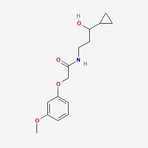 molecular formula C15H21NO4 B2482379 N-(3-cyclopropyl-3-hydroxypropyl)-2-(3-methoxyphenoxy)acetamide CAS No. 1396876-37-1