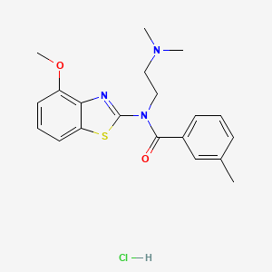 molecular formula C20H24ClN3O2S B2482385 N-(2-(dimethylamino)ethyl)-N-(4-methoxybenzo[d]thiazol-2-yl)-3-methylbenzamide hydrochloride CAS No. 1322022-50-3