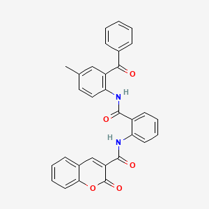 molecular formula C31H22N2O5 B2482389 N-(2-((2-benzoyl-4-methylphenyl)carbamoyl)phenyl)-2-oxo-2H-chromene-3-carboxamide CAS No. 361478-56-0