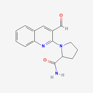 molecular formula C15H15N3O2 B2482391 1-(3-Formylquinolin-2-yl)pyrrolidine-2-carboxamide CAS No. 1009229-01-9
