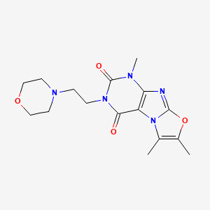 molecular formula C16H21N5O4 B2482394 1,6,7-triméthyl-3-(2-morpholinoéthyl)oxazolo[2,3-f]purine-2,4(1H,3H)-dione CAS No. 899997-64-9