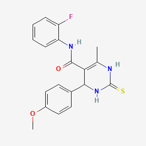 molecular formula C19H18FN3O2S B2482395 N-(2-fluorophenyl)-4-(4-methoxyphenyl)-6-methyl-2-thioxo-1,2,3,4-tetrahydropyrimidine-5-carboxamide CAS No. 941948-25-0